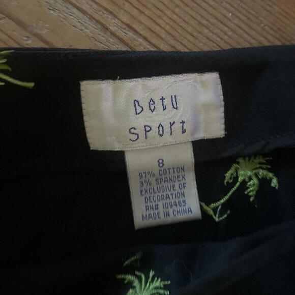 Women’s Black And Green Palm Tree Skirt Size 8 - Picture 3 of 5